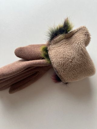 Guantes de algodón con detalle de pelo