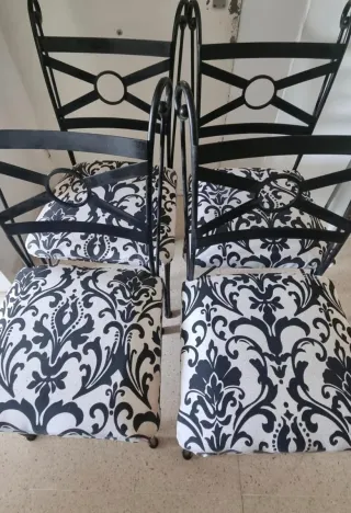 Juego de 4 sillas de forja