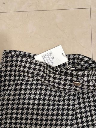 Falda pantalón cuadros blanco y negro