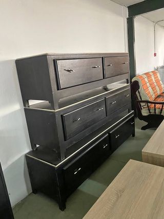 Mueble TV negro madera