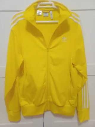 Chaqueta Adidas Amarilla con Rayas Blancas