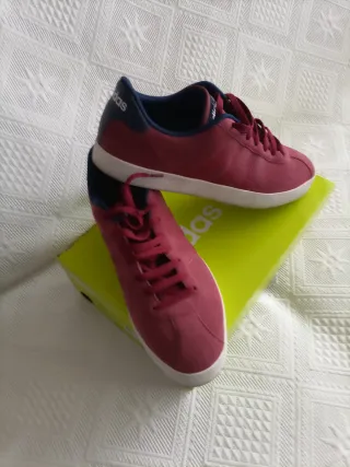 Adidas Neo Zapatillas Deportivas burdeos y blancas
