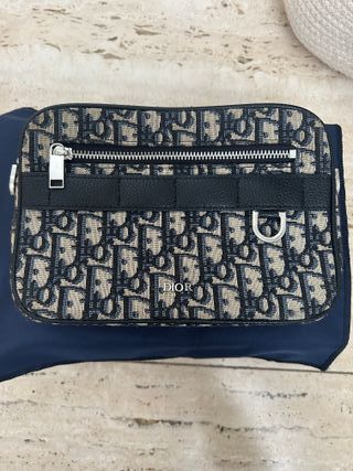 Riñonera Dior Beige y Azul