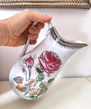 Brocca inglese Staffordshire vintage rosa