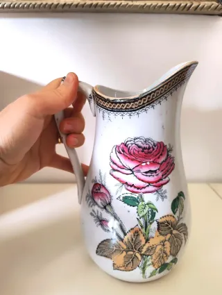 Brocca inglese Staffordshire vintage rosa