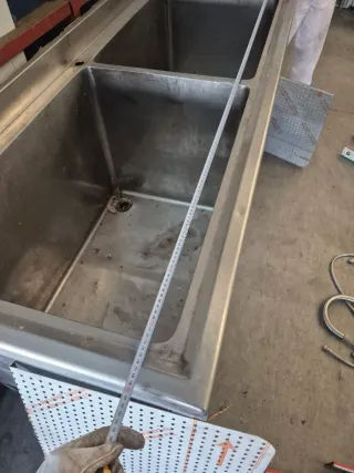 Fregadero industrial doble inoxidable