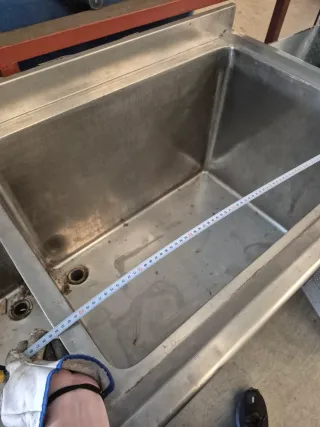 Fregadero industrial doble inoxidable