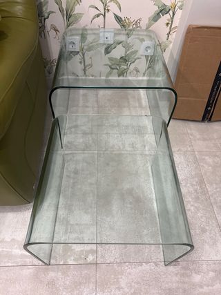 Mesa auxiliar cristal curva El Corte Inglés