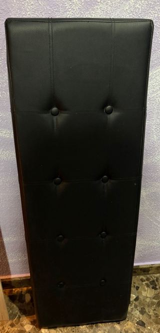 Puf Negro Acolchado Almacenaje