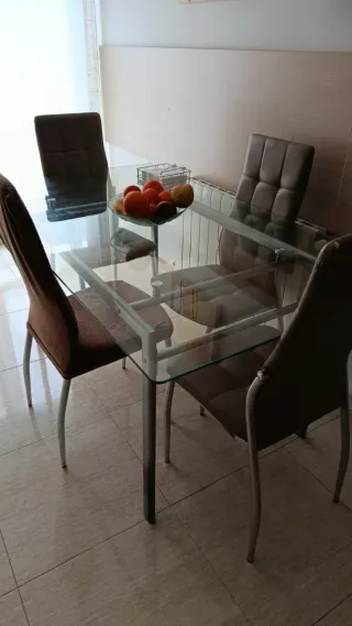Mesa de cocina cristal 160x90