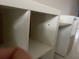 Escritorio modular madera y blanco