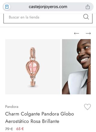 Collar Pandora Plata con Charm Rosa