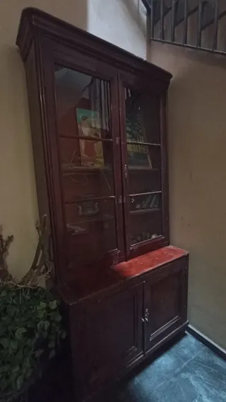 Vitrina Librería Antigua Madera Cristal Siglo XIX