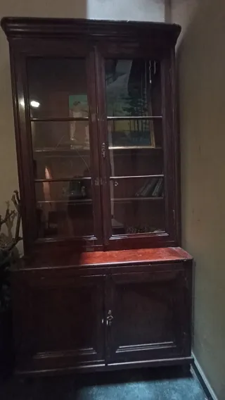 Vitrina Librería Antigua Madera Cristal Siglo XIX