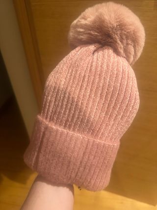 Gorro NUEVO, rosa pompón y forro polar
