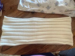 Bufanda de pelo conejo angora beige suave nuevo M