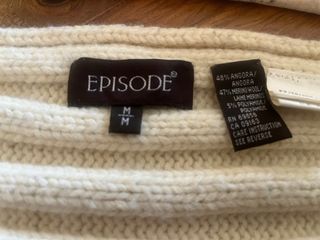 Bufanda de pelo conejo angora beige suave nuevo M