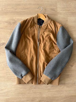Chaqueta Zara Bomber Marrón y Gris Talla M