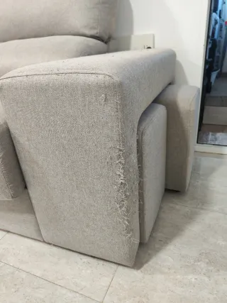 Sofá modular tela beige/gris