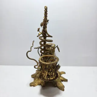 Porta stuzzicadenti in bronzo dorato fine '800