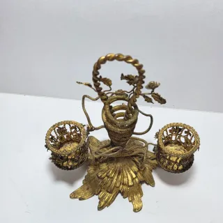 Porta stuzzicadenti in bronzo dorato fine '800