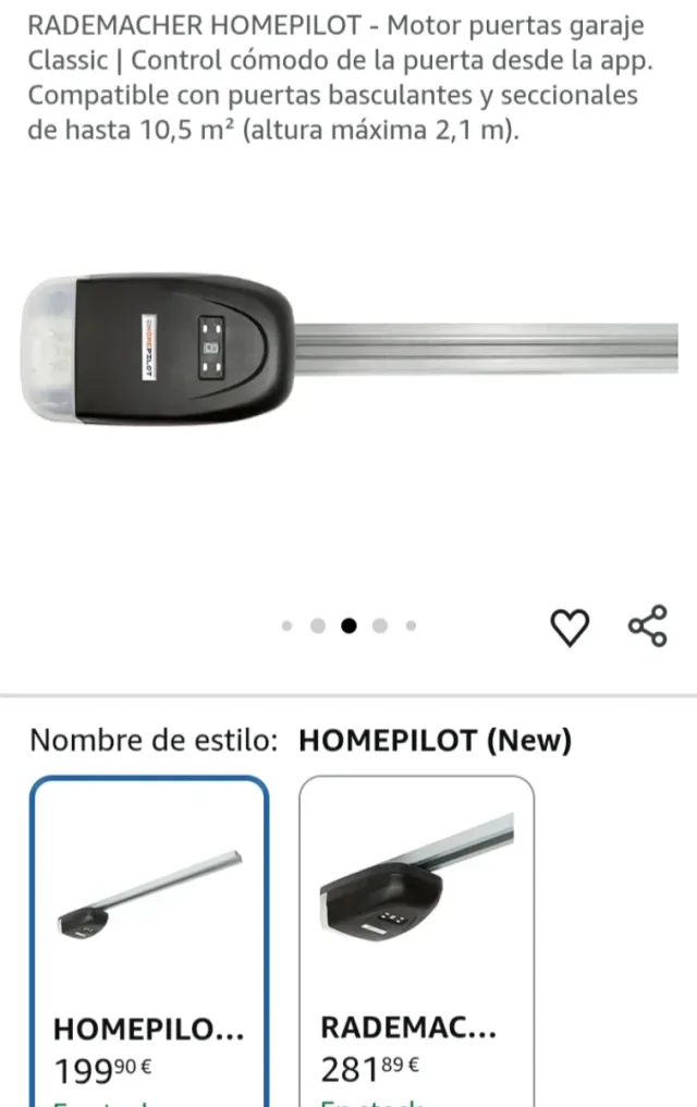 RADEMACHER HOMEPILOT Motor Puerta Garaje