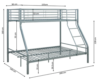 Litera Matrimonio + Individual Metálica Blanca