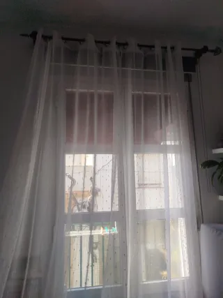 Visillo Cortina Blanco Transparente