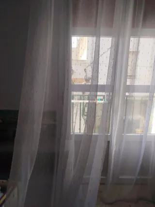 Visillo Cortina Blanco Transparente