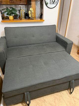 Sofá Cama Gris Tela