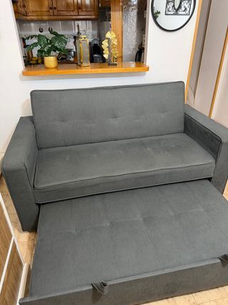 Sofá Cama Gris Tela