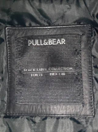 Cazadora Cuero Negra Pull&Bear