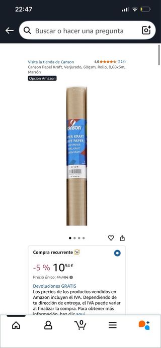 Urge vender Lote Papel Canson Tubos Marrón