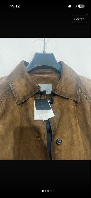 Gabardina Massimo Dutti Marrón Talla S