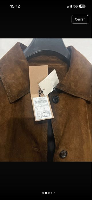 Gabardina Massimo Dutti Marrón Talla S