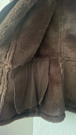 Chaqueta de ante entallada forro Salsa marron