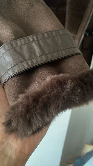 Chaqueta de ante entallada forro Salsa marron