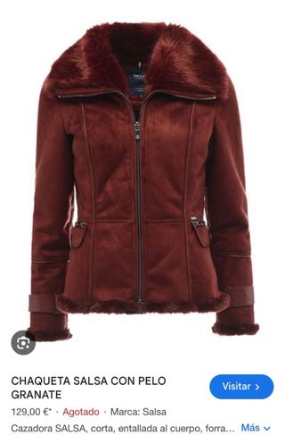 Chaqueta de ante entallada forro Salsa marron