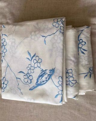 4 Cortinas Decorativas Azul y Blanco