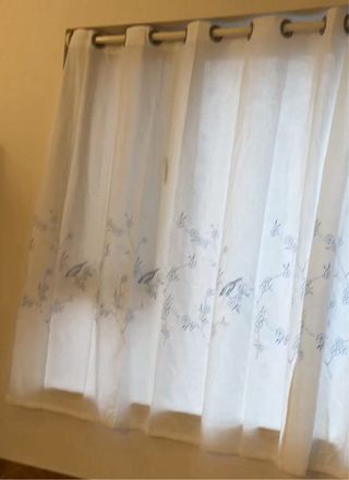 4 Cortinas Decorativas Azul y Blanco