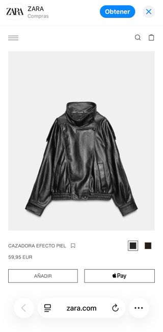 Cazadora Biker Piel Zara