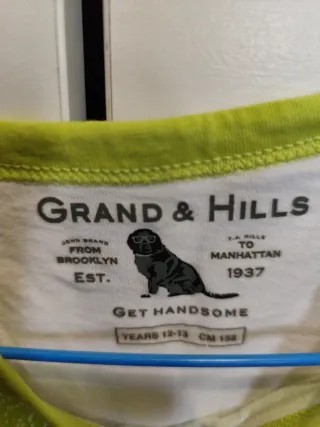 Camiseta niño Grand & Hills verde y blanco