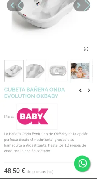 Bañera OkBaby Onda Evolution antideslizante