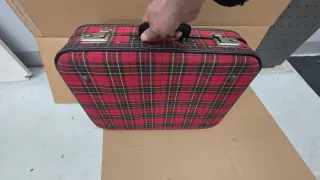 Mala de viagem Vintage xadrez.