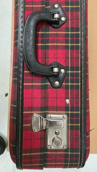 Mala de viagem Vintage xadrez.