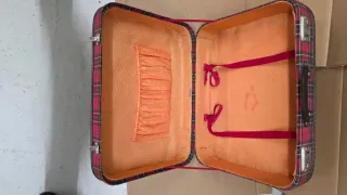 Mala de viagem Vintage xadrez.