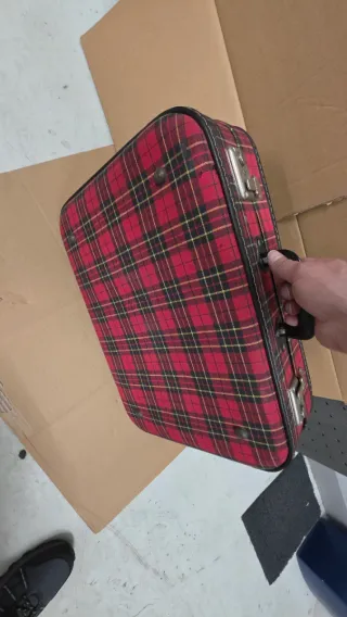 Mala de viagem Vintage xadrez.