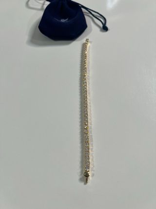 Conjunto Tennis Swarovski Dorado y Plateado