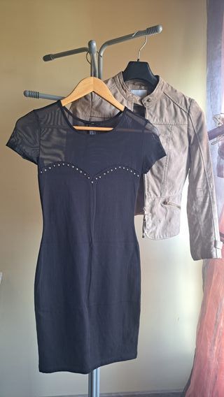 Conjunto Casaco Pele Mango + Vestido H&M