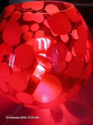 Lampada sferica rossa